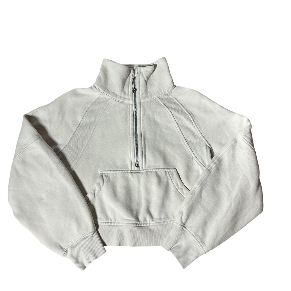 Lululemon Scuba Oversized Funnel Neck Half Zip White Opal XS/S LW3FJ6S